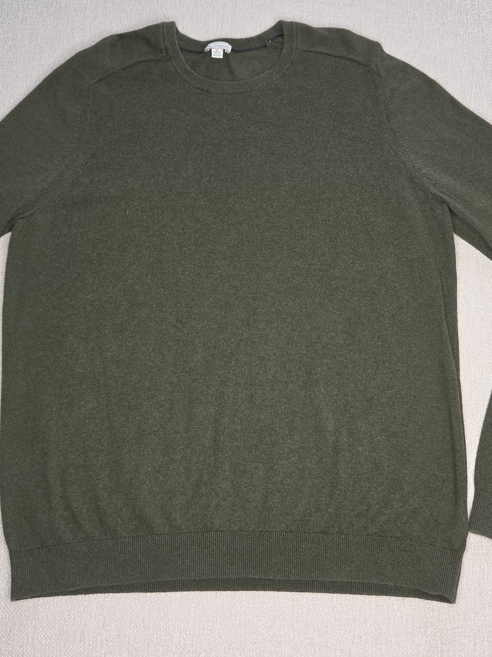 Gap Men's XL Cotton Cashmere Sweater Olive Green Heather Crewneck Pullover